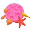 Molde de silicona líquida para hornear pasteles de chocolate con forma de concha de estrella de mar pequeña redonda DIY