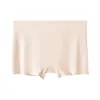 Pantalón Corto de Seda de Hielo Sin Costuras de una Pieza Pantalón de Seguridad Leggings Anti-rozaduras para Mujer Verano Talla Grande Cintura Media Pantalones Cortos tipo Boxer para Mujer