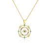 Collar con colgante de ojo de diablo de lujo de Aogu, chapado en cobre, cadena de clavícula de circonita en oro de 18 quilates, producto nuevo transfronterizo para mujer.