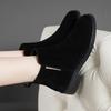 Nuevas Botas de Piel Suave para Mujer Otoño e Invierno 2026, Botas de Moda de Ante con Tacón Bajo Cuadrado, Zapatos para Mujer Adelgazantes, Modernos y Versátiles