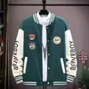 Chaqueta de Béisbol Patchwork Retro Americano Color Block Otoño 2026 con Logo Bordado, Corte Holgado, Chaqueta Versátil para Pareja