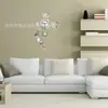 Venta al por mayor de fábrica espejo acrílico 3D estéreo círculo digital sala de estar decorativo pegatinas de pared de espejo reloj