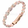 Pulseira Magnética Cravejada de Diamantes Ouro Rosa para Mulheres, Pulseira Ajustável, Pulseira de Bronze Ouro Rosa Temática de Amor para Casais Atacado