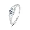 Anillo de Ojo de Diablo de Diamante Marquise de Circonita 5A de Plata de Ley S925 de Lujo Ligero Europeo y Americano para Mujeres, Venta Directa de Fábrica, Artículo Popular Transfronterizo