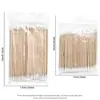 100 Cotonetes Ponta Fina para Manicure de Madeira Descartáveis para Remoção de Cola Limpeza de Ranuras de Unha Ferramenta de Cotonete