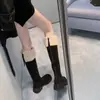 Botas muy estilosas, botas altas de mujer, nueva colección de invierno 2025, forradas de felpa, hasta la rodilla, botas de montar marrones