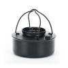 Set de tetera con estufa circular para acampar al aire libre de acero inoxidable 304, color negro puro, juego de recipientes Shira para cocinar en camping