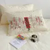 Fronha de Almofada Estilo Chinês Caligrafia Escovada Quatro Estações Estilo Antigo Poesia 48*74 Impressão Dupla Face Amiga da Pele Respirável Lavável à Máquina