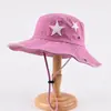 Sombrero de Mezclilla Occidental Estilo Chica Picante Fresca para Mujer, Sombrero para el Sol de Primavera y Verano para Exteriores, Protector Solar, Sombrero de Montañismo, Sombrero de Pescador de Moda con Ala Ancha, Color Rosa