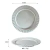 Prato de Jantar Xinming Novo com Pontos de Pérola Rosa e Listras Verticais, Prato de Sobremesa Retro de Luxo Leve, Prato Decorativo