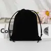 Bolsa de terciopelo negro con cordón Bolsa para empaquetar joyas Bolsa de almacenamiento a prueba de polvo Bolsa de terciopelo para joyas Venta al por mayor