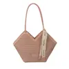 Bolsa feminina grande de padrão trançado retrô transfronteiriça 2026 nova versátil moda executiva ombro axila tote bag