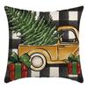 Nueva funda de almohada navideña transfronteriza de Amazon, roja, con estampado navideño sencillo, funda de almohada para el hogar.