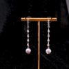 Ouro e prata gota de água borla de zircão requintado temperamento estético brincos brincos de pérola 925 coreano high-end brincos
