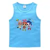 Coelho de Fogo Verão 2023 Colete Infantil Algodão Coreano Camiseta Básica Casual Absorvente de Suor Doce Camiseta Regata Infantil