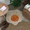 Comércio exterior desenho animado ovo frito tapete de sala tapete de cashmere de quarto estilo creme decoração de pousada tapete de mesa de chá para escritório