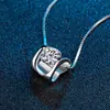 Rápido mano TikTok en línea Rojo Vivo suministro collar de plata ocho corazones y ocho flechas alta imitación color D moissanita Trébol colgante femenino