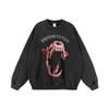 Suéter con capucha y estampado de tiburón viejo, lavable, vintage, de calle principal europea y americana, para hombres y mujeres, marca de moda urbana, sudadera con capucha holgada de manga larga