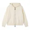 Cárdigan de lana con capucha holgado para mujer, otoño e invierno, chaqueta de punto gruesa holgada con doble cremallera, top suéter de lana cepillada para mujer