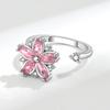 AliExpress Amazon Supply Anel Rotativo Feminino Cerejeira Flor Rosa Zircônia Flor Descompressão Anel Ansiedade Conjunto Anel Ansiedade