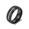 Anillos de Acero de Titanio con Circonita Incrustada de Diamante Estilo Europeo y Americano para Hombres y Mujeres, Joyería de Mano Mate de Alta Gama a la Moda Venta al por Mayor de Fábrica