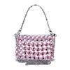Bolso de verano nuevo de nicho, color caramelo, tejido a mano con cristales, estilo vintage, con cuentas de hadas, transparente, para teléfono móvil.