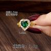 Colar de Amor Cravejado com Diamantes Estilo Europeu e Americano para Mulheres, Design em Ouro de Areia Vietnamita, Anel em Formato de Coração, Conjunto de Brincos, Joia de Mão Transfronteiriça
