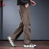 Pantalones casuales de invierno para exteriores para hombre, estilo paracaidista de pierna recta holgada, deportivos, estilo montaña, gruesos, forrados de polar, para trabajo