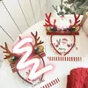 Diadema de Cuernos con Bola de Pelo Roja Navideña Palo Retorcido Otoño e Invierno Diadema de Cuernos de Árbol de Navidad Accesorios Versátiles para el Cabello para Fotos