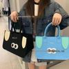 Bolsa Lancheira Desenho Animado em Feltro Bolsa de Almoço Bolsa de Mão Grande Capacidade Bolsa para Ir ao Trabalho Passeio Bolsa de Presente Bolsa Publicitária Bolsa de Mão