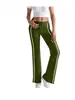 2026 Transfronterizo Amazon Moda para Mujer Color Sólido Cordón Cintura Elástica Pierna Ancha Pantalones Deportivos Casuales Largos