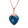 Pingente de Diamante Solto Grande Cor Pêssego Coração Diamante Azul Tinta Pingente Topázio Imitação Cravejado com Diamante Sul-Africano Colar com Pingente Azul Londres