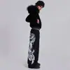 Calça Jogger de Algodão Estampada de Cintura Alta Verão Estilo Europeu e Americano Perna Larga Reta Calças Esportivas Casuais Versáteis Calças Estilo Hip-Hop 2026
