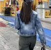 Primavera e Outono 2026 Novo Estilo Coreano Design Solto Tendência Versátil Retrô Jaqueta Jeans Lavada para Mulheres Top de Outono