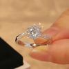Anillo de Bodas Un Par de Anillos Mosane de Simulación Anillo de Diamantes Anillo Viviente para Mujeres para Proponer Matrimonio Accesorios para Fotos para Novia