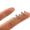 2024 Super Flash Zircon Mariposa Conjunto de Cuatro Piezas Aretes para Mujer Diseño Ins Aretes de Traje de Alta Gama Aretes Nuevos de Moda