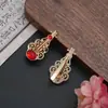 Novo Estilo Chinês Retrô Pipa Grampo de Cabelo Vermelho do Sul Incrustado Adorno da Dinastia Han Clipe Lateral Estilo Chinês Acessórios de Cabelo Femininos