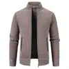 Comercio Exterior 2026 Nuevo Cardigan de Punto Waffle con Cuello Alto y Cremallera para Hombre Suéter Cardigan de Manga Larga de Negocios Múltiples Colores