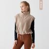 Chaleco deportivo Ollie de terciopelo con cuello alto y cremallera para mujer, otoño e invierno, cálido, casual, con forro polar, sin mangas, chaleco de fitness