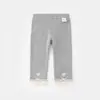 Pantalones para niña para otoño, elegantes pantalones largos de encaje para niños, dulces leggings para bebé para primavera y otoño, pantalones de abrigo 6017
