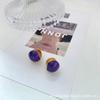 Brincos Coloridos de Feijão Acácia Esmaltados Estilo Novo Coreano e Japonês para Mulheres, Luxo Leve, Brincos Simples e Versáteis com Acabamento em Esmalte