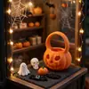 Cubo de Calabaza de Halloween Impreso en 3D Adorno de Fantasma Calavera Decoración Festiva Accesorio de Mesa