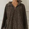 Sudadera con cremallera y cuello alto con estampado de leopardo 2026 Primavera y Otoño Europea y Americana Transfronteriza Nueva Informal Oversize Holgada Unisex Chaqueta