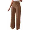 Pantalones de vestir informales de cintura alta y pierna recta para mujer, con envío transfronterizo a Europa y América, de AliExpress.