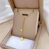 [Acero de Titanio Integral] Collar de Borla Estrella Estilo Normcore Horno Oro Real Femenino Popular Cadena Clavícula Accesorios