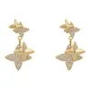 Pendientes de Estrella de Circonita Dorada Estilo Nuevo 2026 para Mujer, Elegantes y de Moda, Pendientes de Gama Alta, de Nicho y Únicos, Accesorios para Orejas de Lujo Ligero
