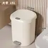 Papelera tipo cubo para uso doméstico en cocina, sala de estar, dormitorio, operada con pedal, con tapa, gran capacidad, adecuada para papeleras de baño