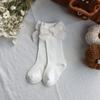 Calcetines Españoles para Niños Niñas Otoño Invierno Terciopelo Lazo Calcetines para Bebé Color Puro Medias Altas para Niñas Venta al por Mayor