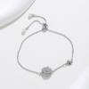 Pingente Rosa Vazio de Zircônia Completa Pequena Pérola Estilo Luxo Acessível Pulseira Luxo Acessível High-End Pulseira Bestie Atacado