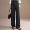 Nuevos pantalones anchos de color liso, cálidos y versátiles para mujer, novedad otoño 2026, de cintura alta, adelgazantes, holgados, casuales